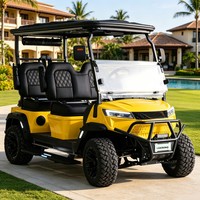 Voiturette de golf électrique de luxe, buggy utilitaire 4 places personnalisable tout-terrain pour parcours de golf et stationnement de complexe hôtelier