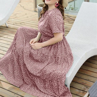 Robe longue à manches courtes pour femmes, style Boho, imprimé Floral, grande taille, décontracté, été