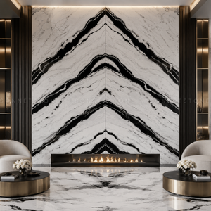 Mármol Blanco Panda con Vetas Negras Intensas, Losa de Piedra Natural Blanca Pura, Decoración de Lujo para Paredes Interiores, Pisos y Encimeras - Product Image 3