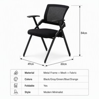 Chaise de bureau confortable et durable avec accoudoirs fixes, chaise de formation et de conférence en maille pour la vente en gros