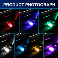 Éclairage de voiture à commande tactile vocale personnalisée 7 couleurs, lumière ambiante intérieure sans fil, mini USB 12V, LED universelle pour voiture