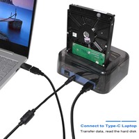 Base de disco duro USB 3,0/Tipo C a SATA/IDE, carcasa de HDD para disco duro de 2,5/3,5 pulgadas, estación de acoplamiento M2, ranura SD TF para TV y portátil