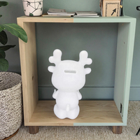 Nouveau kit de peinture DIY, figurine animale ours lapin dragon porte-bonheur blanc peint à la main, décoration d'intérieur, jouet, statue, cadeau fait main