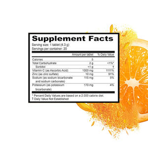 En kaliteli <span class=keywords><strong>C</strong></span> vitamini antioksidan efervesan <span class=keywords><strong>C</strong></span> vitamini + çinko sağlık kalp ve bağışıklık sistemi tabletler efervesan - Product Image 2