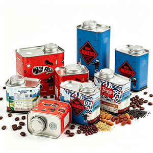 Boîte hermétique carrée 100-450g/5-16oz pour grains de café avec couvercle à vis, idéale pour le thé, les flocons d'avoine, les noix, les épices sucrées, les chewing-gums, le stockage alimentaire et comme boîte cadeau - Product Image 4