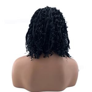 Nouvelle perruque afro en dreadlocks synthétiques de style africain transfrontalier, cheveux synthétiques, fibre à haute température, petite taille, bleu - Product Image 3
