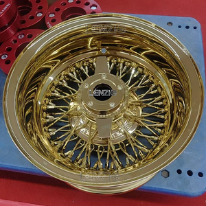 ล้อแม็กซ์โครเมียมเหล็กกล้า New Lowrider 14x7 Reverse 100 ขนาด 13 นิ้ว สีทองลายหลายก้านแบบลวด  ประสิทธิภาพสูง - Product Image 1
