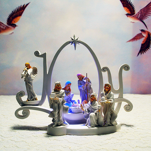 Scène de créativité avec Figurine peinte à la main, 21 cm, décor de noël, cadeau de fête religieuse, Figurine peinte à la main - Product Image 2