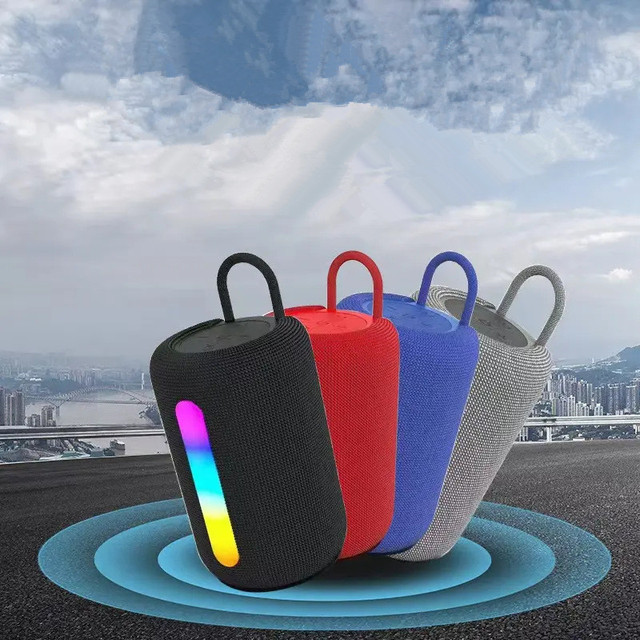 Mini Portable for Bluetooth Outdoor Loudspeaker with LED RGB Remote Control Subwoofer for Desktop Plastic Cabinet