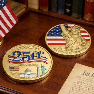 Monedas Conmemorativas de Colección Patriótica Personalizadas, Artículos de Oro conmemorativos del 250 Aniversario de Estados Unidos, Monedas de Recuerdo Metálicas - Product Image 4