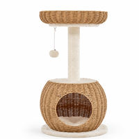 Arbre à chat d'intérieur, tour pour chat, lit champignon en peluche, griffoir, maisonnette pour chat, jouet, matériau sisal, 2+ niveaux, design mignon, luxueux et moderne, en carton