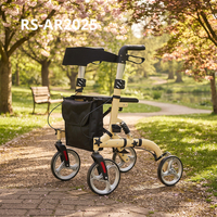 Déambulateur pliant léger Relaxsmith AR2025-Y avec siège et sac, aide à la mobilité stable, certifié CE Classe I, OEM