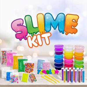 Kit de Slime de Espuma con Purpurina de 16 Colores, Slime Elástico Transparente con Cristales y Charms - Product Image 1