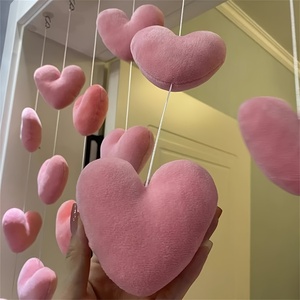 Pembe Geometrik Peluş Süs, Çıkarılabilir, Yıkanabilir, Hafif Polyester, Düğün Asma Süsü, Kapı/Pencere Dekorasyonu, Modern - Product Image 5