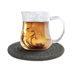 Jianna 8pcs 4.3 Inch Woven Cotton Rope Classic Coaster Set 8 Colors Portable Home Decor Coffee Table Business Tea <b>Cups</b> <b>Saucers</b> - Product Image 2