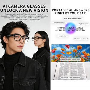 Gafas Inteligentes CY05 con IA, Cámara de 800MP, Fotos, Videos, Transmisión en Vivo, Chat de Voz con IA, Asistente de IA, Reproductor de Música - Product Image 5