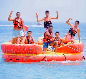 Zhenmei fabricante de alta calidad PVC cómodo <span class=keywords><strong>respaldo</strong></span> Súper Inflable Banana Boat Ride Spinner remolcable UFO - Product Image 1