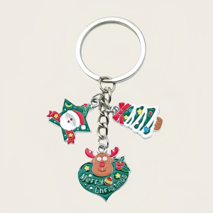 Portachiavi Serie Natalizia Cartoon Carino con Babbo Natale e Albero, Regalo di Capodanno per Amici e Famiglia - Product Image 3