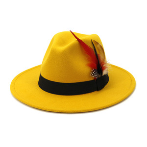 Chapeaux <span class=keywords><strong>Fedora</strong></span> Vintage avec Plumes – Chapeau <span class=keywords><strong>Fedora</strong></span> Vintage Ombré à Plumes pour Femme – Vente en Gros - Product Image 4