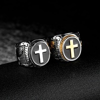 Bague dorée de jésus pour homme, en argent, nouvelle mode inspiré de la croix, design personnalisé, Diy, accessoire masculin