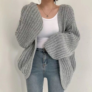 Cardigan <span class=keywords><strong>Long</strong></span> Manches Ouvert Décontracté <span class=keywords><strong>Tricot</strong></span>é Lâche pour Femme <span class=keywords><strong>Manteau</strong></span> Hauts Streetwear Automne - Product Image 2