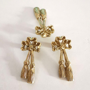 European Luxury Solid Brass Hanging Tassel Pulls <strong>Knobs</strong> Hotel Villa Furniture Decoration Wine Drawers Cabinet <strong>Doors</strong> Handles - Product Image 6