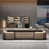 Ensemble de bureau de direction de luxe pour PDG, mobilier de bureau design moderne, table et chaise de bureau modulaires en bois