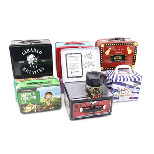 Boîte à lunch rectangulaire personnalisée à <span class=keywords><strong>prix</strong></span> compétitif avec poignée, emballage en fer blanc, boîte à lunch en fer blanc avec poignée - Product Image 3