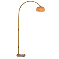 Lampe de sol LED en bambou tressé Wabi-sabi, style chinois, ambiance zen, lampe de table rétro haut de gamme, salon, canapé, salle à thé