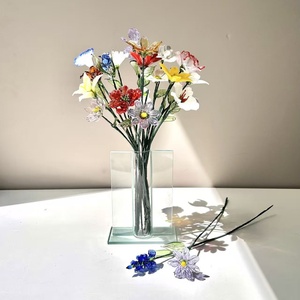 งานศิลปะดอกไม้ใสบริสุทธิ์ ของขวัญดอกไม้ทำมือ ช่อดอกไม้วันเกิด ก้านยาว ดอกไม้<span class=keywords><strong>แก้ว</strong></span> ของขวัญวันแม่ - Product Image 5