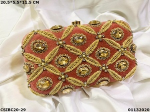 Leaf Embroidery Designer Box <b>Clutch</b> - Product Image 4