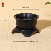 Grand pot de plante d'intérieur pour salons, spécialement conçu pour les orchidées ; en résine, style chinois, forme trèfle à quatre feuilles
