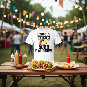Camiseta para amantes de los tacos, excusas que no queman calorías, idea de regalo divertida - Product Image 3
