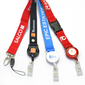 Bán buôn không có thứ tự tối thiểu đôi bên nhuộm in ly khai ID có thể thu vào huy hiệu Reel dây buộc tùy chỉnh dây buộc với logo - Product Image 1