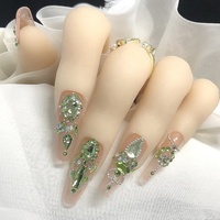 Kit de décoration pour ongles en cristal AB coloré à 12 compartiments, diamants en verre 3D, strass pour ongles