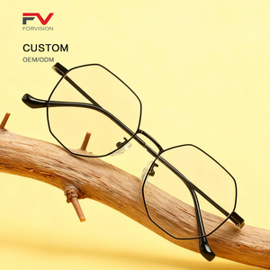 Thời trang hình dạng kim cương đặc biệt mạ điện màu sắc linh hoạt mỏng đền thờ unisex kim loại hợp kim kính mắt - Product Image 1