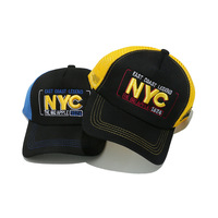 Gorra duradera de malla de poliéster transpirable europea y americana con bordado para parejas, parasol para montar al aire libre, conductor de camión