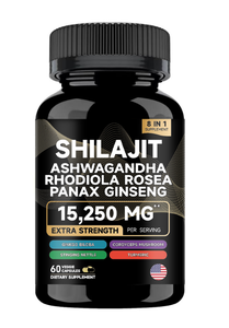 Shilajit Capsules Ashwagandha Rhodiola Rosea Panax Ginseng <b>Herbal</b> <b>Supplement</b> 60 Veggie Capsules - Product Image 5