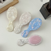 Brosse démêlante personnalisée avec logo pour cheveux bouclés, en acétate de cellulose, pour cheveux secs ou mouillés, peigne à coussin antistatique, moins de casse
