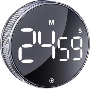 Minuteur <span class=keywords><strong>de</strong></span> cuisine magnétique, <span class=keywords><strong>chronomètre</strong></span> <span class=keywords><strong>de</strong></span> cuisson, <span class=keywords><strong>de</strong></span> douche et d'étude, compteur LED, alarme, rappel, compte à rebours électronique manuel, minuteurs numériques ronds - Product Image 1