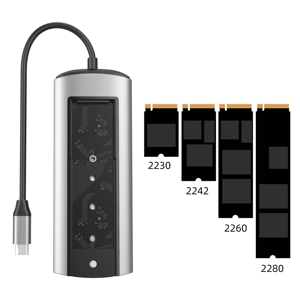 TUTI grosir HUB USB 8 in 1 Hub Hard Disk HDTV <span class=keywords><strong>M</strong></span>.2 NVME SATA SSD stasiun dok untuk Laptop - Product Image 3