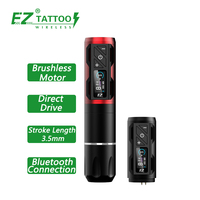 EZ Tattoo P2S Pro Connexion Bluetooth Moteur Brushless Pistolets à tatouage à entraînement direct Machine à tatouer sans fil Stylo avec 1 batterie supplémentaire