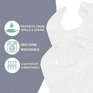 Baberos Reutilizables de Tela de Rizo Personalizados para Adultos, Hombres, Mujeres, Ancianos, Personas Mayores, Discapacitados, Hogares de Ancianos, Protectores de Ropa para Comer, Delantales - Product Image 4
