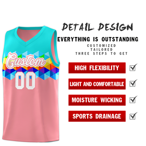 <span class=keywords><strong>Ensemble</strong></span> <span class=keywords><strong>de</strong></span> basketball imprimé respirant grande taille, personnalisé, arc-en-ciel turquoise et rose Messi, haute qualité, vente en gros, pas cher - Product Image 3