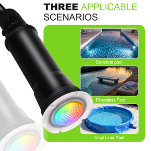 12W 18W RGB LED Spa Lumière AC12V Nicheless Encastré Raccord Remplacement Baignoire Sous-Marine <span class=keywords><strong>Lampe</strong></span> <span class=keywords><strong>Piscine</strong></span> <span class=keywords><strong>Ampoule</strong></span> D55mmxH161mm - Product Image 3