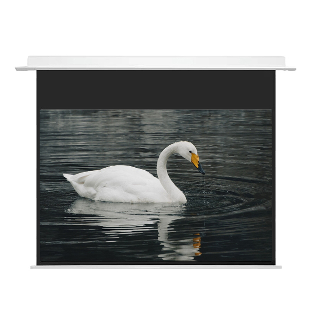 VisualMr 72inch AI Smart Ceiling Recessed Motorized Projector Screen Matte White Fiberglass 16:9 1.1 Gain Universal Projectors