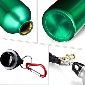 Bouteilles de sublimation personnalisées à bas prix pour la promotion, bouteille d'eau en aluminium à paroi simple pour le sport de plein air avec mousqueton - Product Image 3
