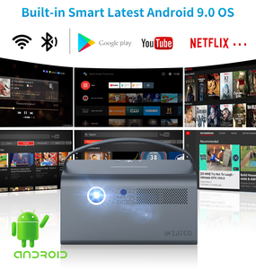 Projecteur intelligent 3D DLP WZATCO T7 300 pouces Mini portable Android 9.0 WIFI BT 5.0 Beamer Batterie intégrée <span class=keywords><strong>15600</strong></span> <span class=keywords><strong>mAh</strong></span> - Product Image 4