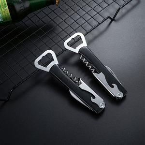 Tire-bouchon multifonction en acier inoxydable, ouvre-bouteille de vin et de bière portable, avec logo personnalisé, vente en gros - Product Image 3