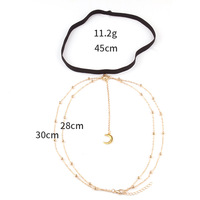LiCai plage lune pendentif gland Sexy cuisse chaîne Simple perle ronde chaîne bijoux de corps